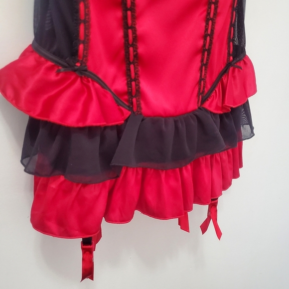 La Senza Red Satin Linergie Set in Size Small NWT - Picture 6 of 9